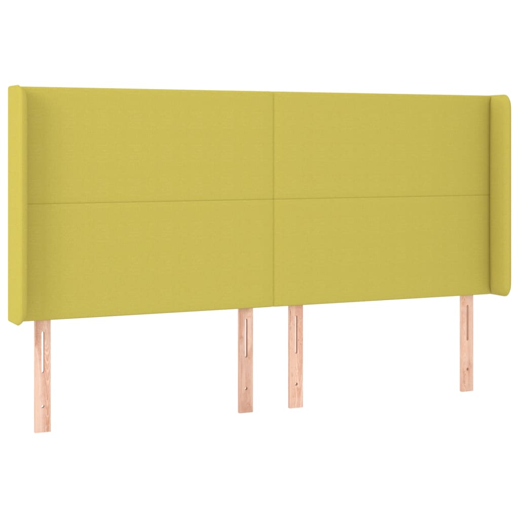 Testiera ad Orecchio Verde 203x16x118/128 cm in Tessuto