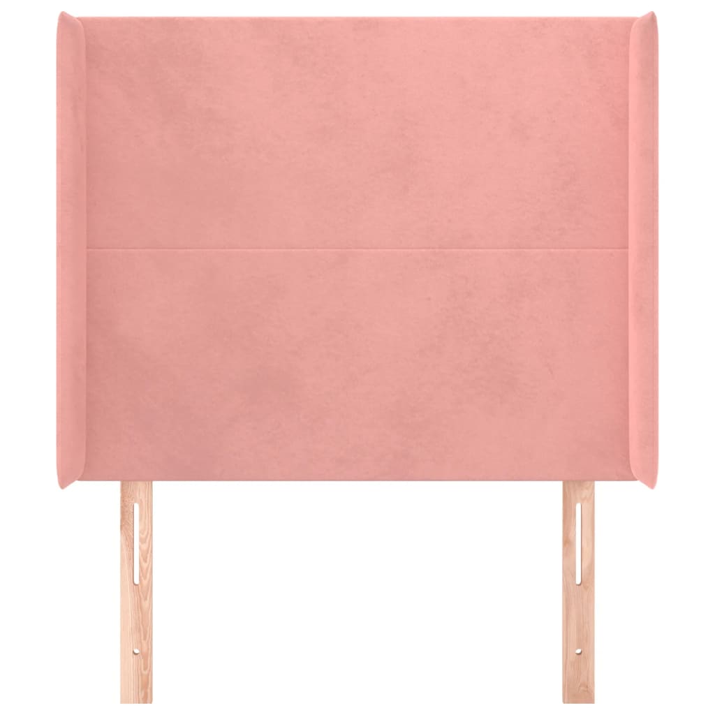 Testiera ad Orecchio Nera 93x16x118/128 cm in Velluto 3119341