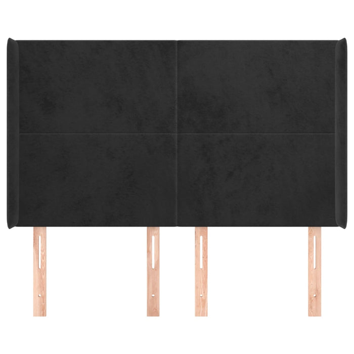 Testiera ad Orecchio Nera 147x16x118/128 cm in Velluto 3119350