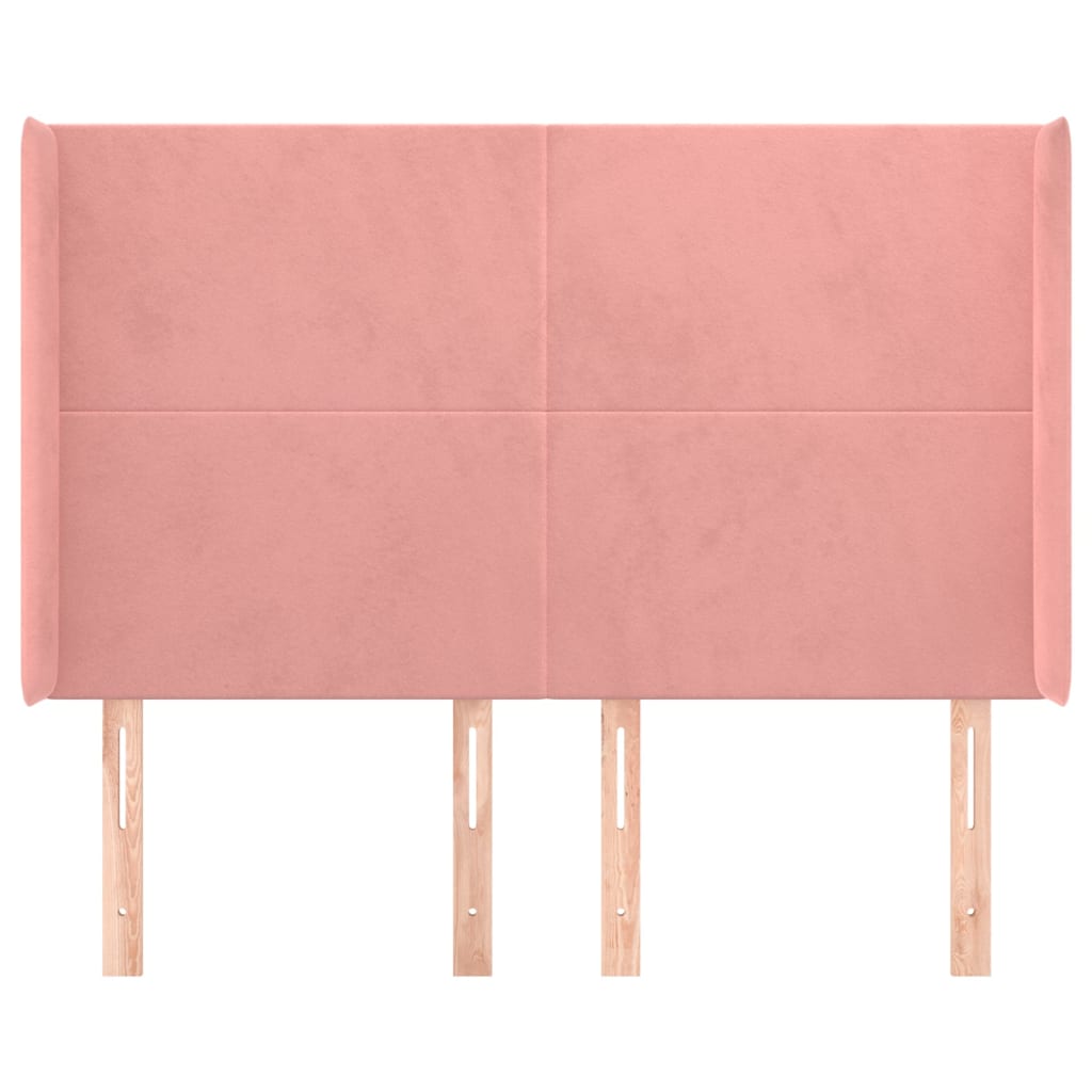 Testiera ad Orecchio-Testata con Orecchie Nera 147x16x118/128 cm in Velluto 563484