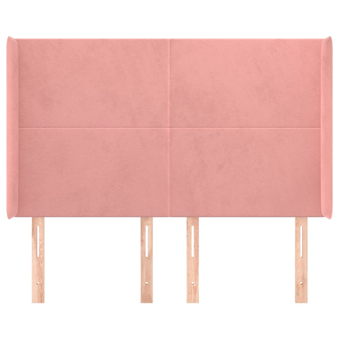 Testiera ad Orecchio-Testata con Orecchie Nera 147x16x118/128 cm in Velluto 563484