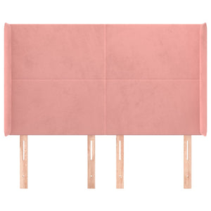 Testiera ad Orecchio Nera 147x16x118/128 cm in Velluto 3119353