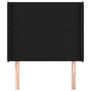 Testiera ad Orecchio-Testata con Orecchie Nera 83x16x118/128 cm in Similpelle 479783