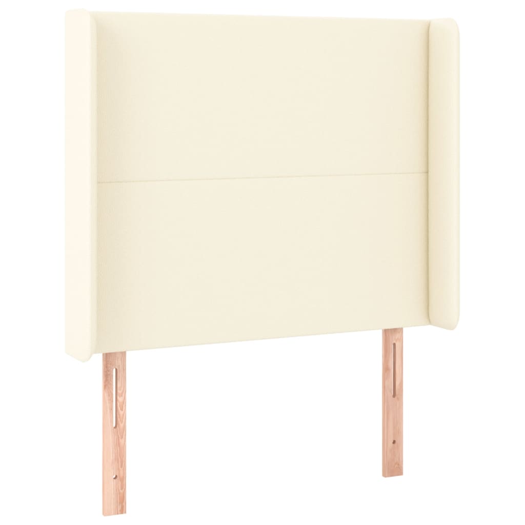 Testiera ad Orecchio-Testata con Orecchie Crema 83x16x118/128 cm in Similpelle