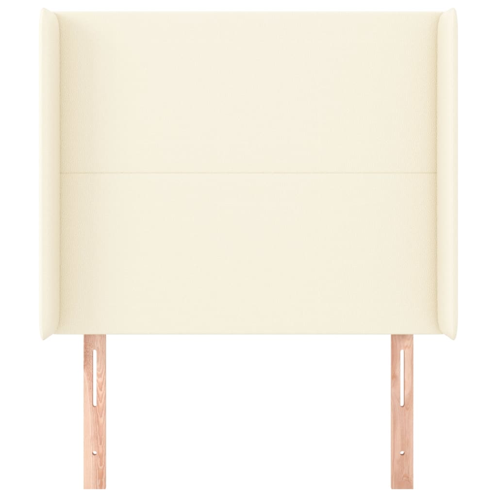 Testiera ad Orecchio-Testata con Orecchie Crema 83x16x118/128 cm in Similpelle