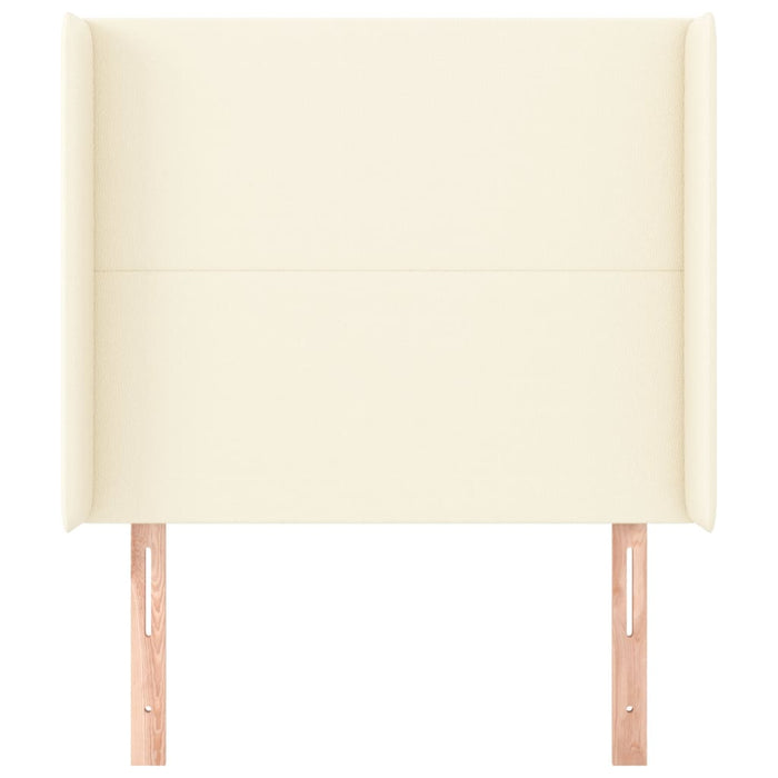 Testiera ad Orecchio-Testata con Orecchie Crema 83x16x118/128 cm in Similpelle