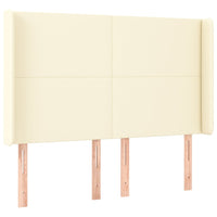 Testiera ad Orecchio-Testata con Orecchie Crema 147x16x118/128 cm in Similpelle