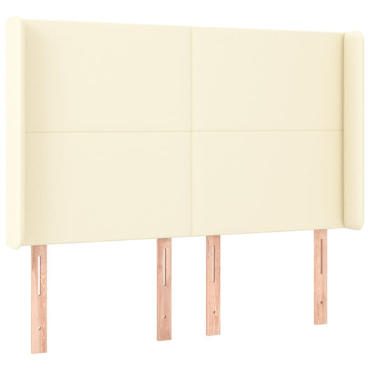 Testiera ad Orecchio-Testata con Orecchie Crema 147x16x118/128 cm in Similpelle