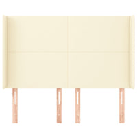 Testiera ad Orecchio-Testata con Orecchie Crema 147x16x118/128 cm in Similpelle