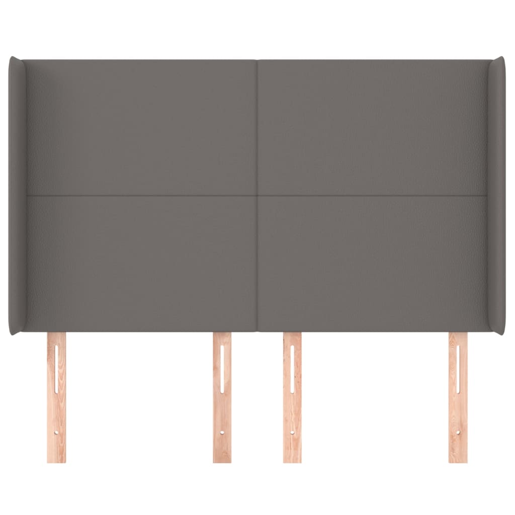 Testiera ad Orecchio-Testata con Orecchie Grigio 147x16x118/128cm in Similpelle 887005