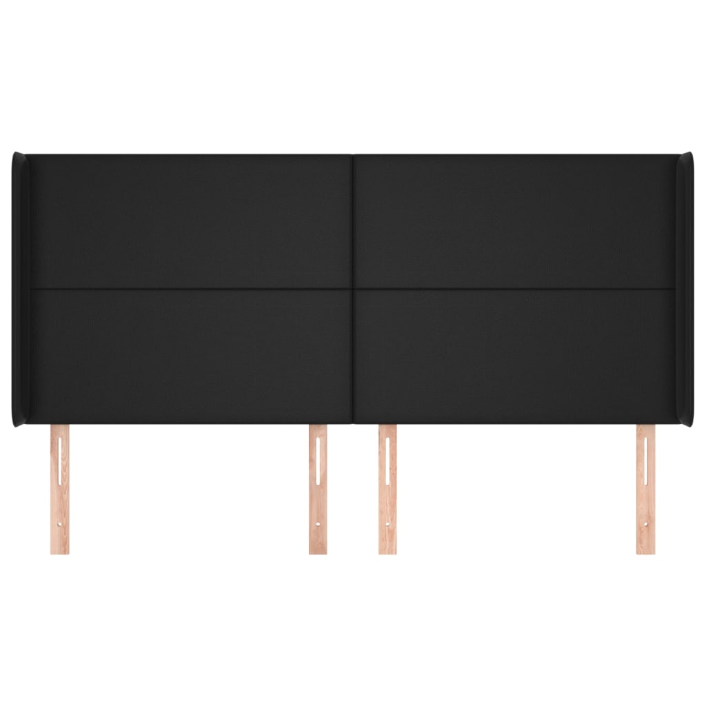 Testiera ad Orecchio Nera 203x16x118/128 cm in Similpelle 3119408