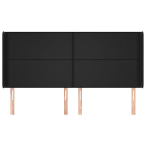 Testiera ad Orecchio Nera 203x16x118/128 cm in Similpelle 3119408