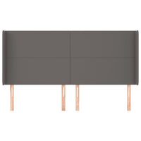 Testiera ad Orecchio-Testata con Orecchie Grigio 203x16x118/128 cm in Similpelle 211405