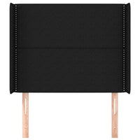 Testiera ad Orecchio-Testata con Orecchie Nera 103x16x118/128 cm in Tessuto 623275