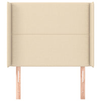 Testiera ad Orecchio-Testata con Orecchie Crema 103x16x118/128 cm in Tessuto 829183