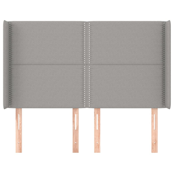 Testiera ad Orecchio Grigio Chiaro 147x16x118/128 cm in Tessuto