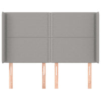 Testiera ad Orecchio-Testata con Orecchie Grigio Chiaro 147x16x118/128 cm in Tessuto 511136