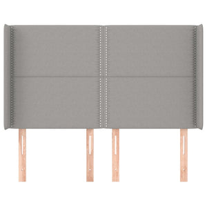 Testiera ad Orecchio-Testata con Orecchie Grigio Chiaro 147x16x118/128 cm in Tessuto 511136