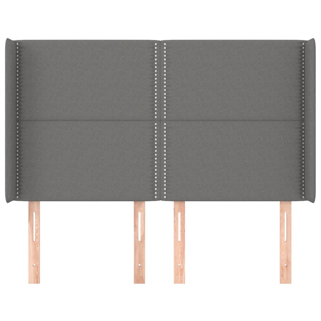 Testiera ad Orecchio GrigioScuro 147x16x118/128cm inTessuto 3119439