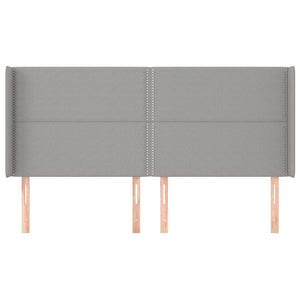 Testiera ad Orecchio Grigio Chiaro 163x16x118/128 cm in Tessuto