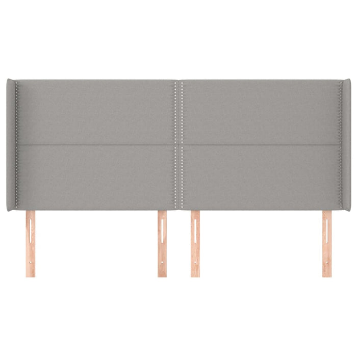 Testiera ad Orecchio Grigio Chiaro 163x16x118/128 cm in Tessuto