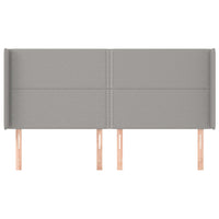 Testiera ad Orecchio-Testata con Orecchie Grigio Chiaro 183x16x118/128 cm in Tessuto 581165