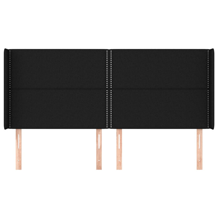 Testiera ad Orecchio Nera 183x16x118/128 cm in Tessuto 3119456