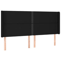 Testiera ad Orecchio-Testata con Orecchie Nera 203x16x118/128 cm in Tessuto 780250