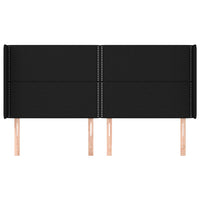 Testiera ad Orecchio-Testata con Orecchie Nera 203x16x118/128 cm in Tessuto 780250