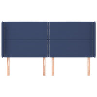 Testiera ad Orecchio-Testata con Orecchie Blu 203x16x118/128 cm in Tessuto 362036