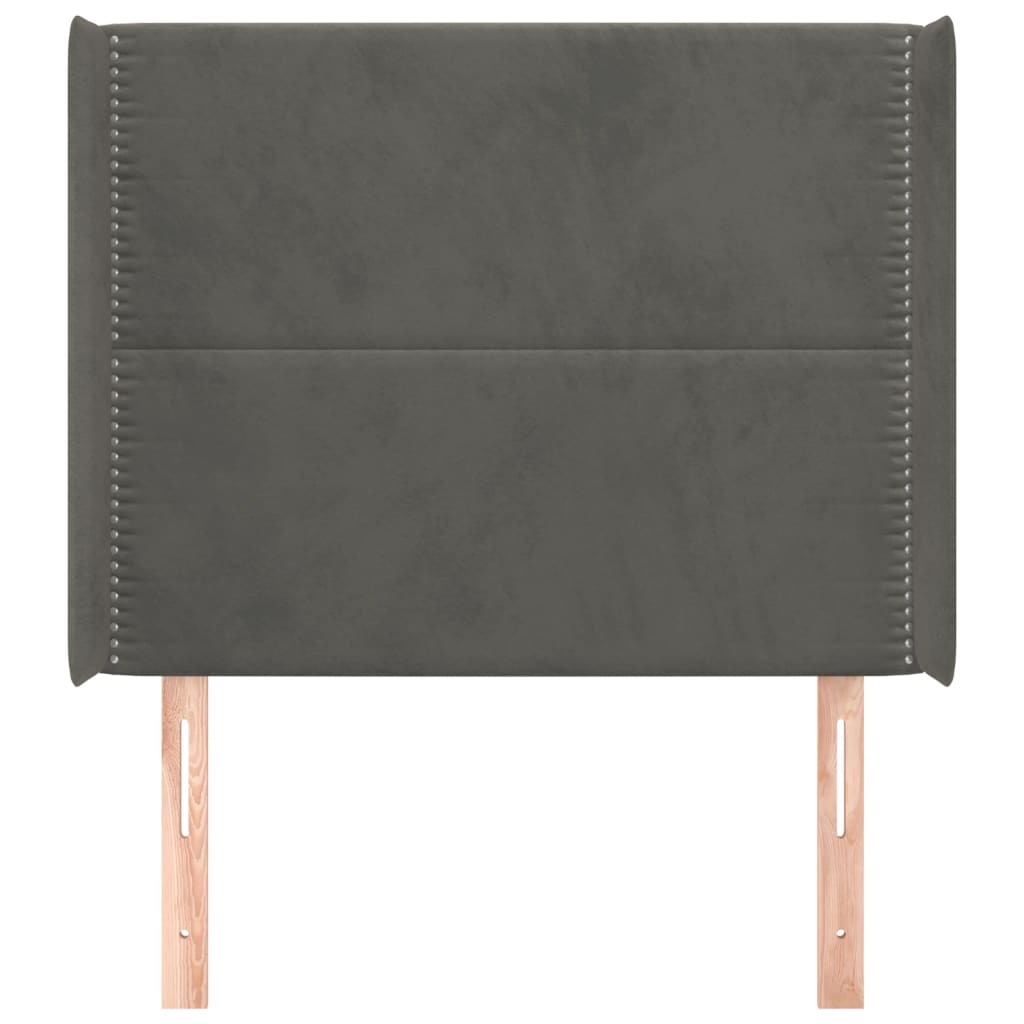 Testiera ad Orecchio Grigio Scuro 93x16x118/128 cm in Velluto 3119477