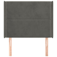 Testiera ad Orecchio Grigio Scuro 93x16x118/128 cm in Velluto 3119477