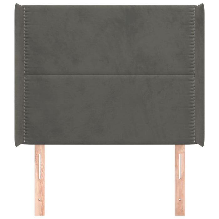 Testiera ad Orecchio Grigio Scuro 93x16x118/128 cm in Velluto 3119477