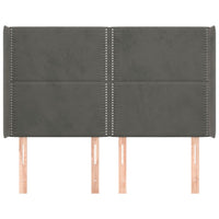 Testiera ad Orecchio GrigioScuro 147x16x118/128cm in Velluto 3119489