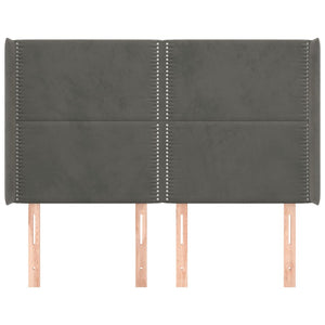 Testiera ad Orecchio GrigioScuro 147x16x118/128cm in Velluto 3119489