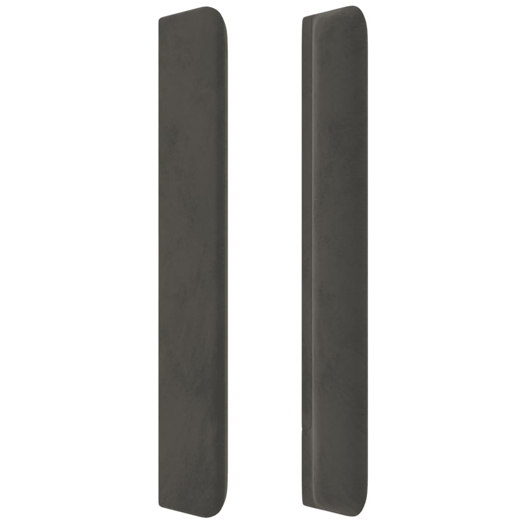 Testiera ad Orecchio GrigioScuro 183x16x118/128 cm in Velluto 3119501