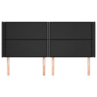 Testiera ad Orecchio Nera 163x16x118/128 cm in Similpelle