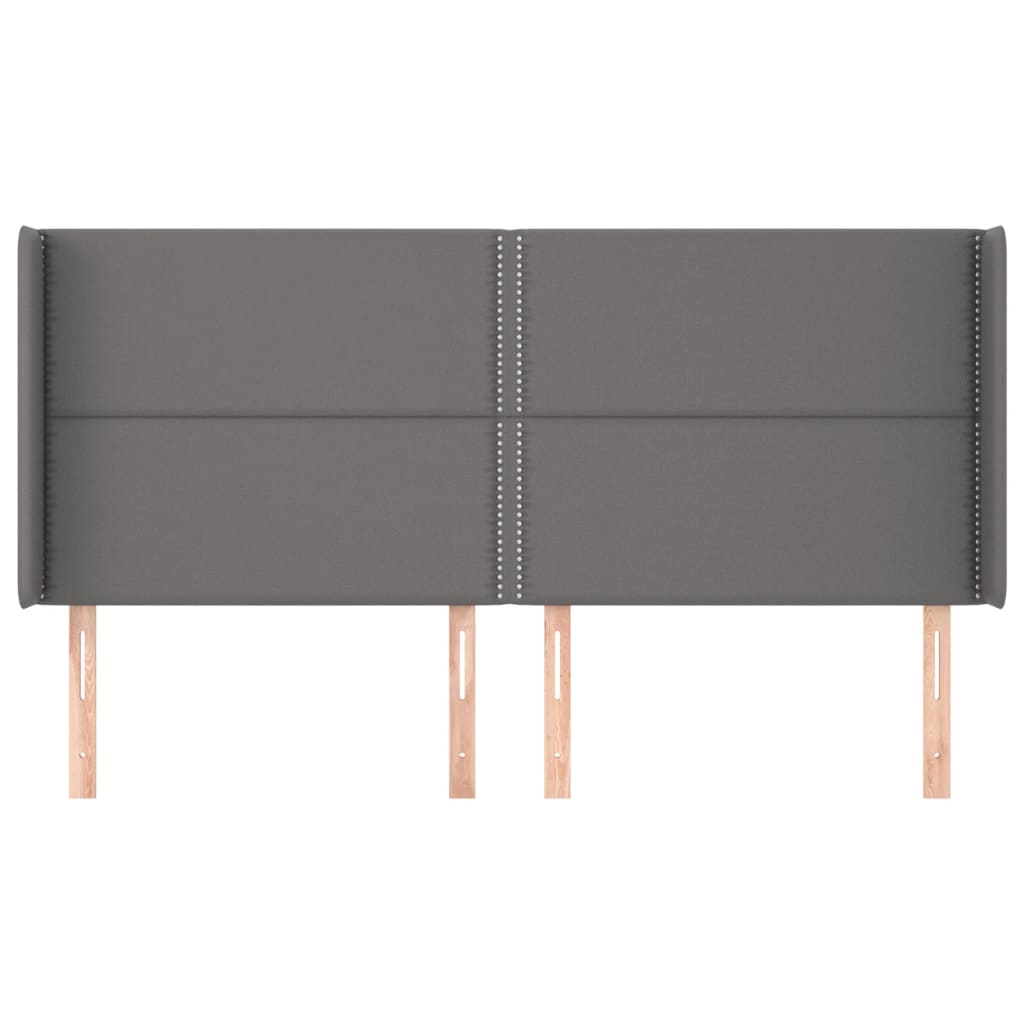 Testiera ad Orecchio-Testata con Orecchie Grigio 183x16x118/128 cm in Similpelle 616517