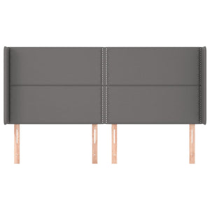 Testiera ad Orecchio Grigio 183x16x118/128 cm in Similpelle 3119546