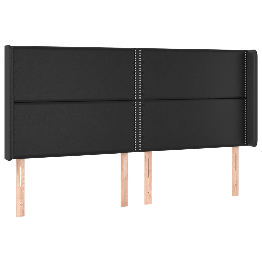 Testiera ad Orecchio-Testata con Orecchie Nera 203x16x118/128 cm in Similpelle 587451