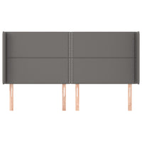 Testiera ad Orecchio Grigio 203x16x118/128 cm in Similpelle 3119552