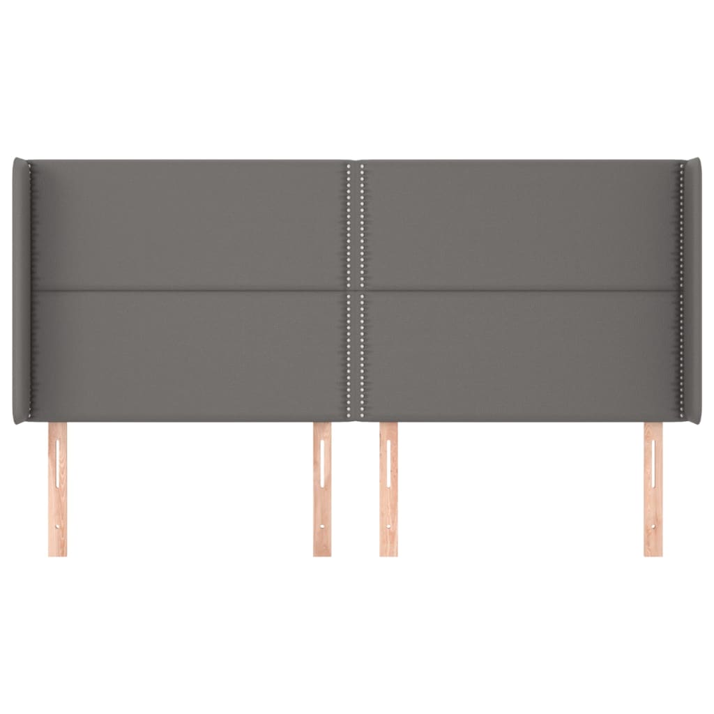 Testiera ad Orecchio-Testata con Orecchie Grigio 203x16x118/128 cm in Similpelle 103320