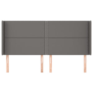 Testiera ad Orecchio-Testata con Orecchie Grigio 203x16x118/128 cm in Similpelle 103320