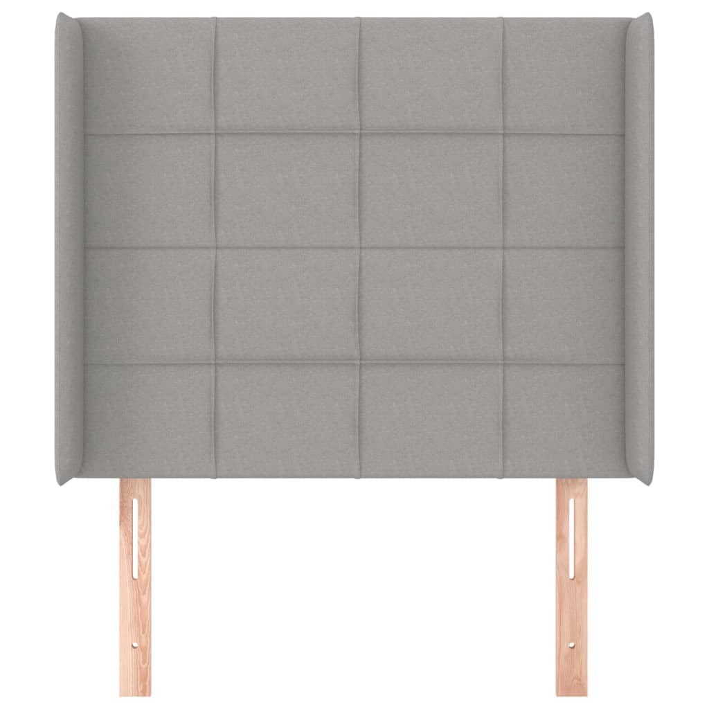 Testiera ad Orecchio-Testata con Orecchie Grigio Chiaro 83x16x118/128 cm in Tessuto 635612