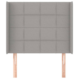 Testiera ad Orecchio-Testata con Orecchie Grigio Chiaro 93x16x118/128 cm in Tessuto 212656