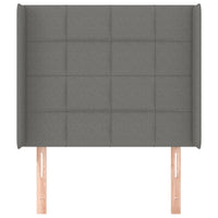 Testiera ad Orecchio-Testata con Orecchie Grigio Scuro 93x16x118/128 cm in Tessuto 922111
