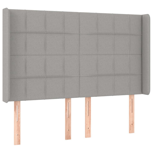 Testiera ad Orecchio-Testata con Orecchie Grigio Chiaro 147x16x118/128 cm in Tessuto 743441