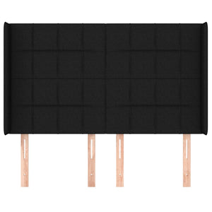 Testiera ad Orecchio Nera 147x16x118/128 cm in Tessuto 3119580