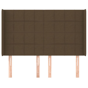 Testiera ad Orecchio MarroneScuro147x16x118/128cm inTessuto 3119581