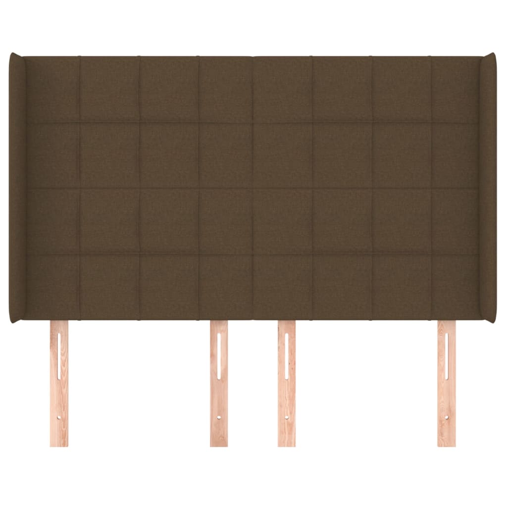 Testiera ad Orecchio-Testata con Orecchie MarroneScuro147x16x118/128cm inTessuto 196038